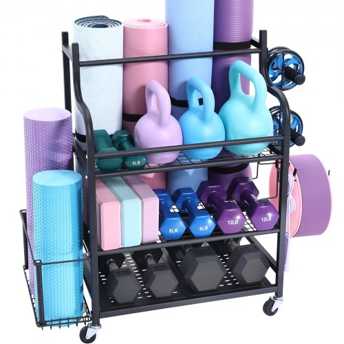 Yoga Mat Storage Rack Home Gym Workout Equipment Organizer Powder Coated