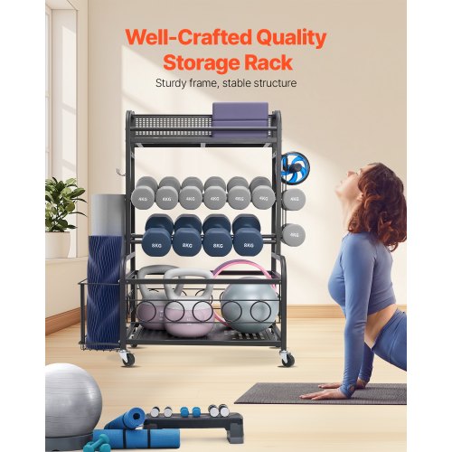 Yoga Mat Storage Rack Home Gym Workout Equipment Organizer Powder Coated 1