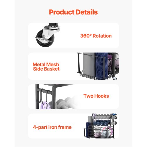 Yoga Mat Storage Rack Home Gym Workout Equipment Organizer Powder Coated 1