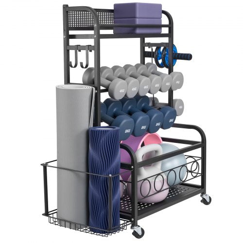 Yoga Mat Storage Rack Home Gym Workout Equipment Organizer Powder Coated 1