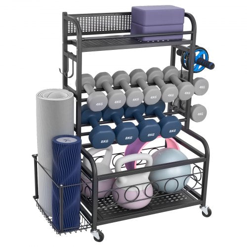 Yoga Mat Storage Rack Home Gym Workout Equipment Organizer Powder Coated 1