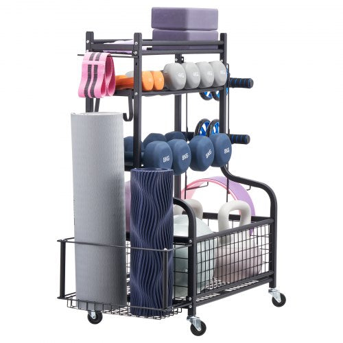 Yoga Mat Storage Rack Powder Coated Finish Steel Yoga Mat Holder Home Gym