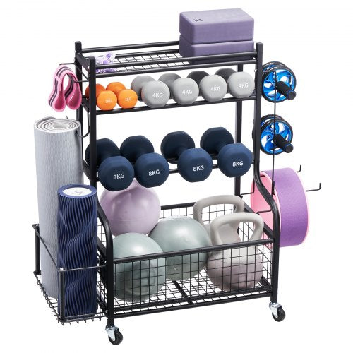 Yoga Mat Storage Rack Powder Coated Finish Steel Yoga Mat Holder Home Gym