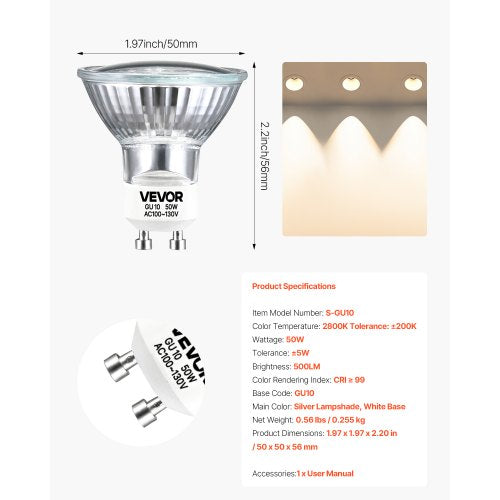 Halogen Light Bulbs MR16 GU10 Candle Warmer Lamp Bulb Dimmable 100130V
