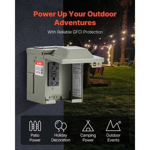 Outdoor Electrical Outlet Box 20 AMP GFCI Receptacle Electrical Outlet