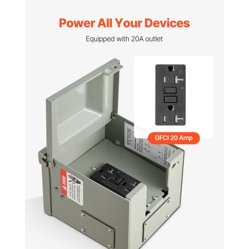 Outdoor Electrical Outlet Box 20 AMP GFCI Receptacle Electrical Outlet