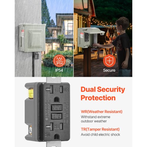 Outdoor Electrical Outlet Box 20 AMP GFCI Receptacle Electrical Outlet