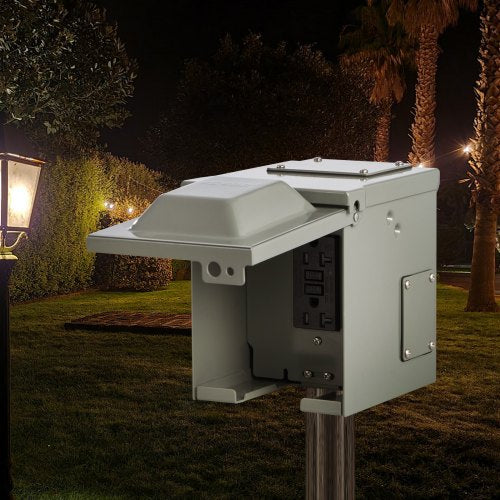 Outdoor Electrical Outlet Box 20 AMP GFCI Receptacle Electrical Outlet