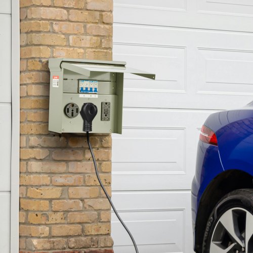 Temporary Power Outlet Panel 20 30 50 Amp RV EV Electrical Outlet Panel