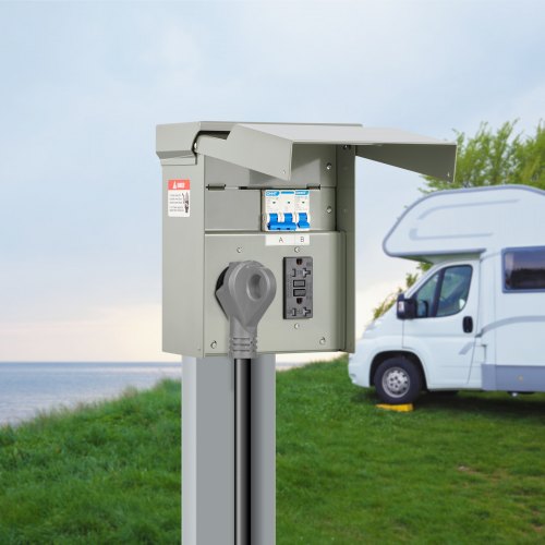 Temporary Power Outlet Panel 20 50 Amp RV EV Electrical Outlet Panel with NEMA