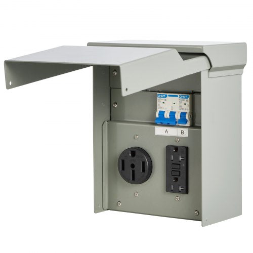 Temporary Power Outlet Panel 20 50 Amp RV EV Electrical Outlet Panel with NEMA