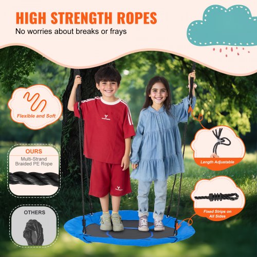 Tree Swing 40 Inch Saucer Swing 750lbs Weight Capacity 900D Oxford Fabric