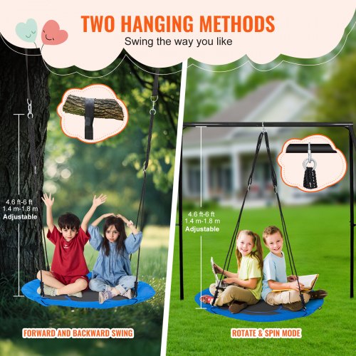 Tree Swing 40 Inch Saucer Swing 750lbs Weight Capacity 900D Oxford Fabric