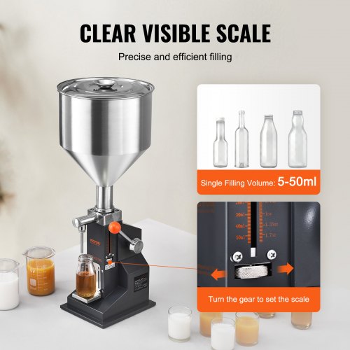 Manual Paste Liquid Filling Machine 550ml Bottle Filler Adjustable Bottle