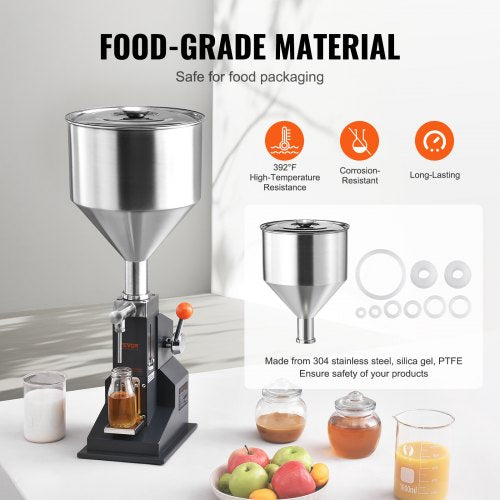 Manual Paste Liquid Filling Machine 5100ml Bottle Filler Adjustable