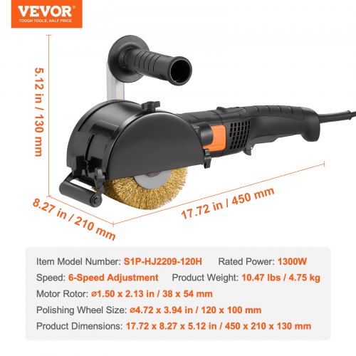 Burnishing Polishing Machine 1300W 6 Variable Speed Surface Conditioning