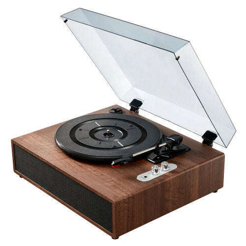 Vinyl Record Player 3Speed Belt Driven Turntable Player with Builtin 10W