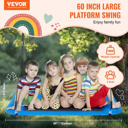 Platform Swing 60 Inch Platform Tree Swing for Kids and Adults 700lbs