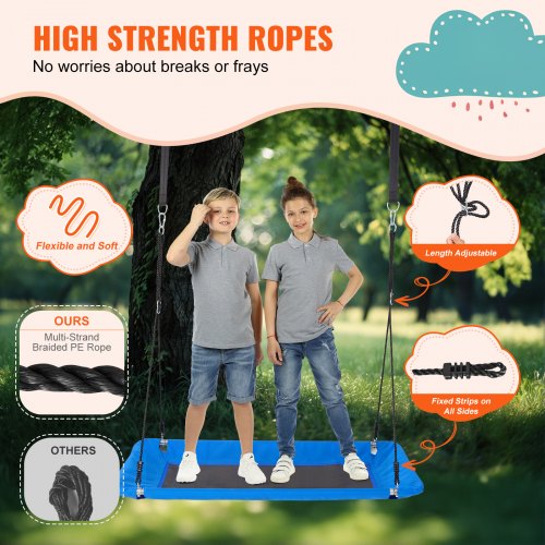 Platform Swing 60 Inch Platform Tree Swing for Kids and Adults 700lbs