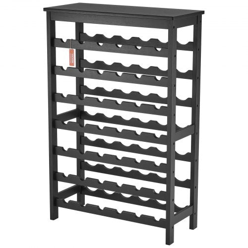 42 Bottle Modular Wine Rack 7Tier Solid Bamboo Wood Storage Racks with Table Top