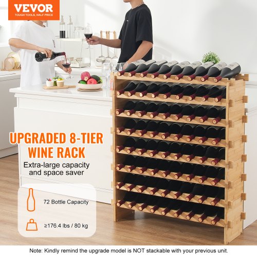 72 Bottle Upgrade Modular Wine Rack Continuously Store Pinot Bottles