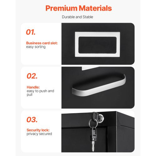 4 Drawer File Cabinet with Lock Metal Vertical Filing Storage Cabinets for Home