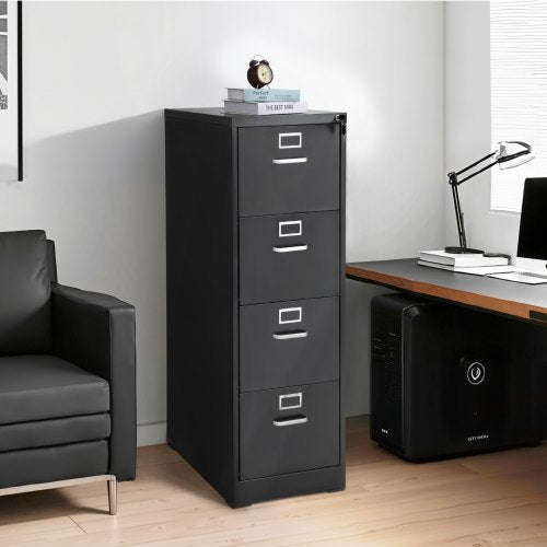 4 Drawer File Cabinet with Lock Metal Vertical Filing Storage Cabinets for Home