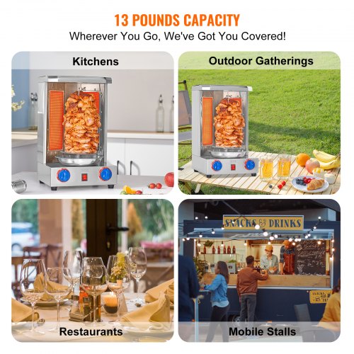 Shawarma Grill Machine 13 lbs Capacity Chicken Shawarma Cooker Machine