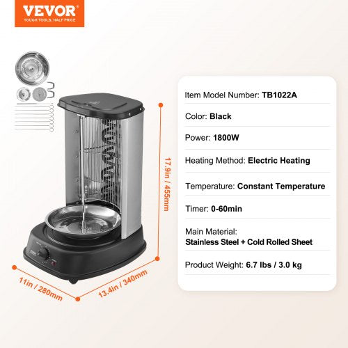 Shawarma Grill Machine Vertical Chicken Shawarma Cooker Machine Countertop
