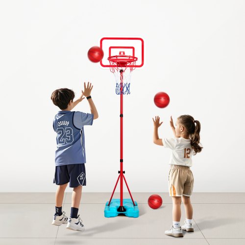 Kids Basketball Hoop Height Adjustable Portable Basketball Court with Fillable