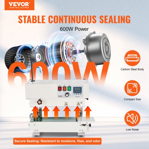 Continuous Bag Band Sealing Machine Vertical Band Sealer Carbon Steel – 245 MM