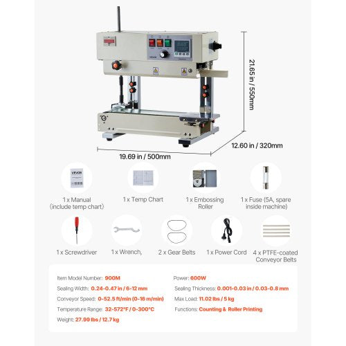 Continuous Bag Band Sealing Machine 024047 In Seal Width Vertical Sealer With