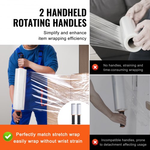 Stretch Film 15 inches x 1200 feet 2 Pack 80 Gauge Industrial Strength