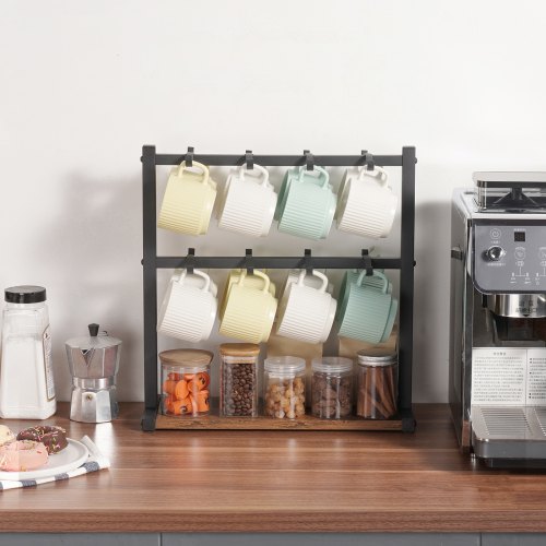 Coffee Mug Holder for Countertop 16 Hooks Coffee Cup Holder with Storage 1