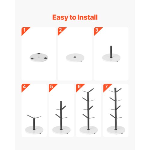 Mug Holder Tree with Marble Base 8 Hooks Coffee Cup Holder for Counter