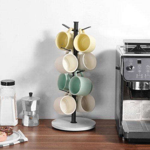 Mug Holder Tree with Marble Base 8 Hooks Coffee Cup Holder for Counter