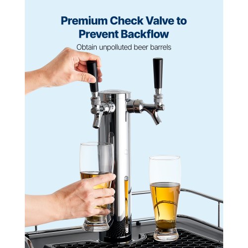 CO2 Regulator DualGauge DualValve Beer Keg Regulator60 PSI Adjustable