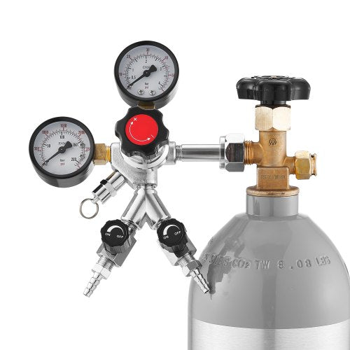CO2 Regulator DualGauge DualValve Beer Keg Regulator60 PSI Adjustable
