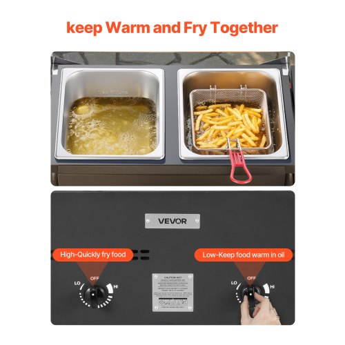 Outdoor Propane Deep Fryer DualTank 8QTx2 Commercial Fryer Stainless