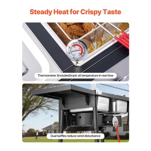 Outdoor Propane Deep Fryer DualTank 8QTx2 Commercial Fryer Stainless