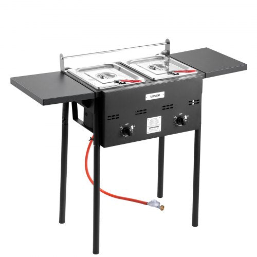 Outdoor Propane Deep Fryer DualTank 8QTx2 Commercial Fryer Stainless