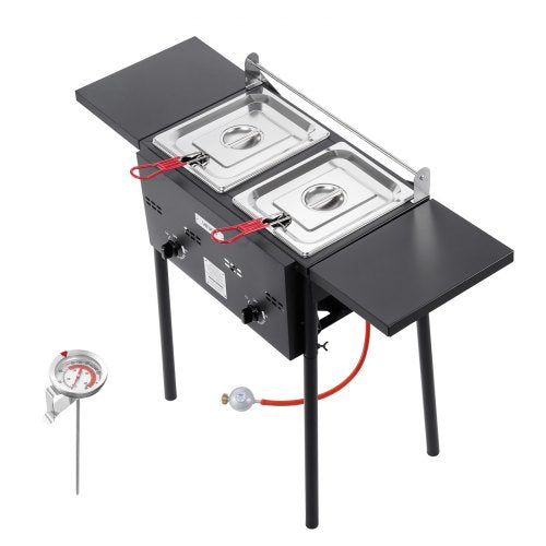 Outdoor Propane Deep Fryer DualTank 8QTx2 Commercial Fryer Stainless