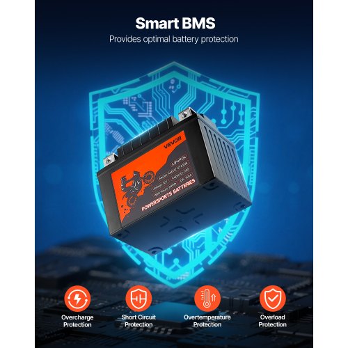 Motorcycle Battery 12 Volt 2Ah LiFePO4 Lithium PreCharged Powersports