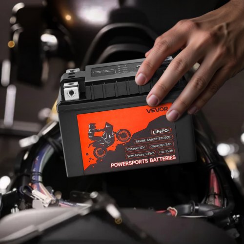 Motorcycle Battery 12 Volt 2Ah LiFePO4 Lithium PreCharged Powersports