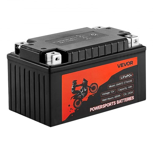 Motorcycle Battery 12 Volt 4Ah LiFePO4 Lithium PreCharged Powersports