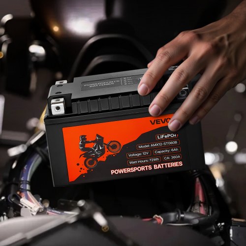 Motorcycle Battery 12 Volt 6Ah LiFePO4 Lithium PreCharged Powersports