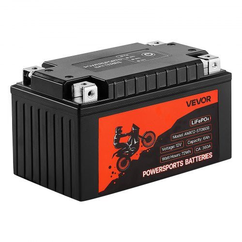 Motorcycle Battery 12 Volt 6Ah LiFePO4 Lithium PreCharged Powersports