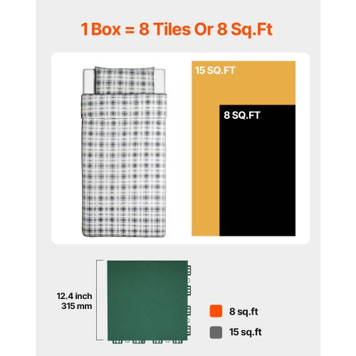 Dryland Tiles for Hockey Floor Mat 12 x 12 in 8 Pcs Interlocking Versatile
