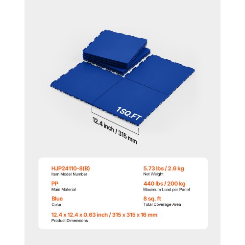 Dryland Tiles for Hockey Floor Mat 12 x 12 in 8 Pcs Interlocking Versatile