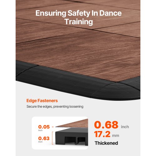 Dance Floor Tiles 124 x 12.4 in 9 Piece Interlocking Dance Flooring